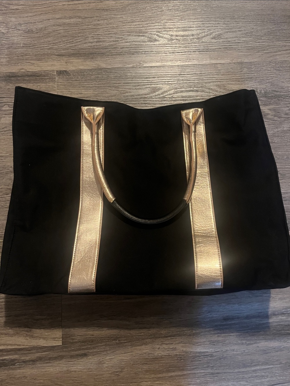 Victoria's Secret Black Tote with pinkish Gold Trim